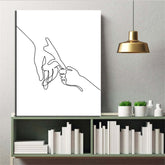 Painting by Numbers Line Drawing Art Silhouette Hands IV